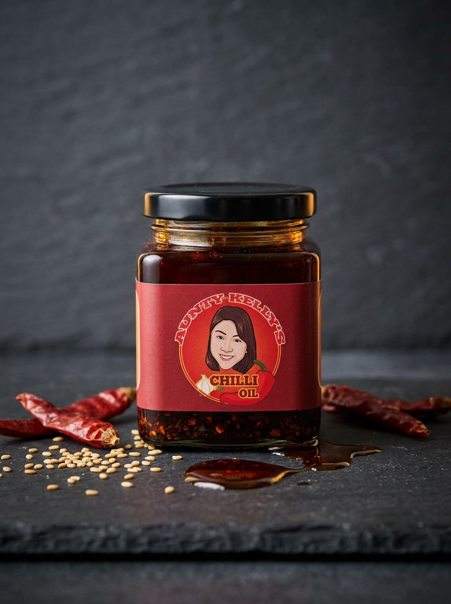 Aunty Kelly's Chilli Oil jar